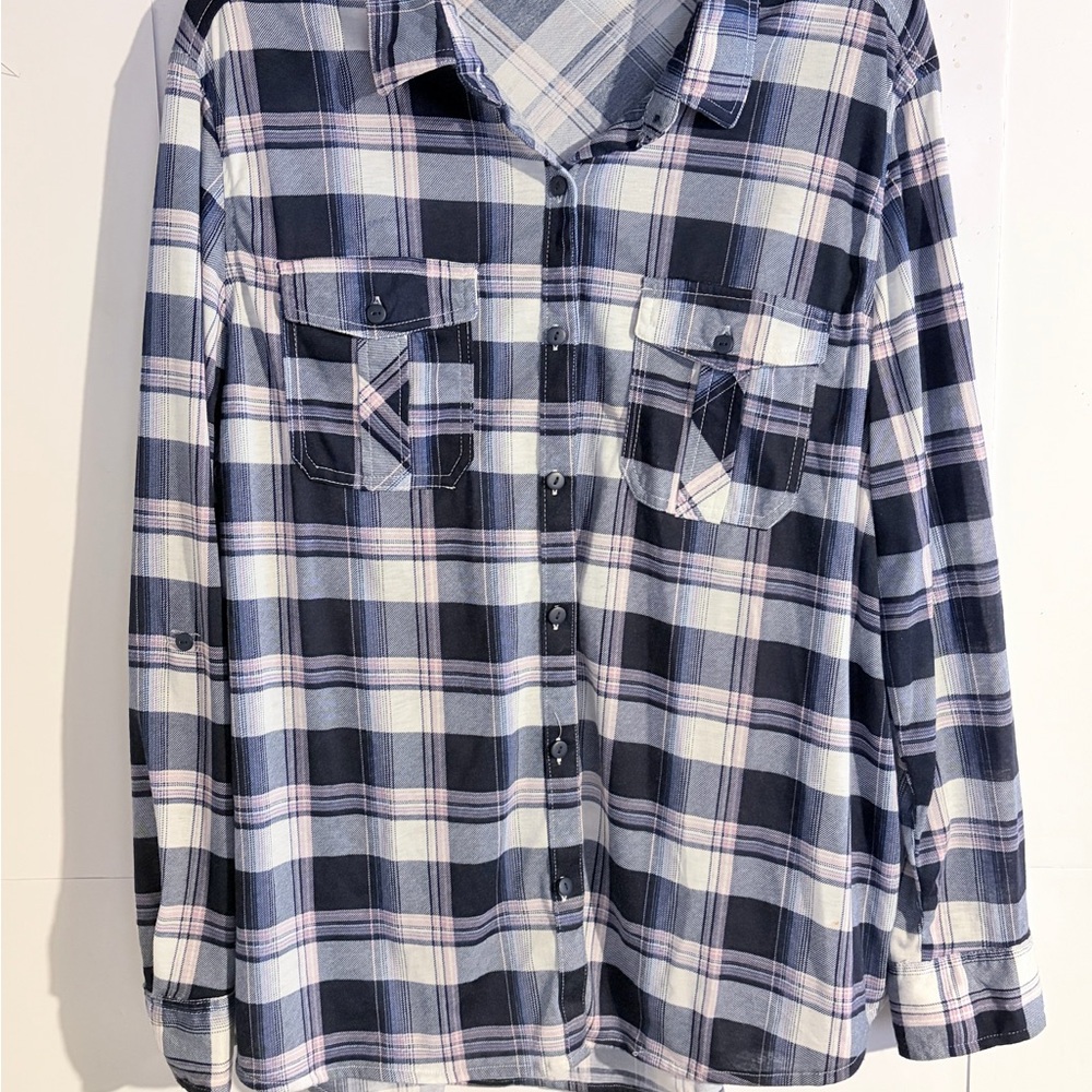 Plaid Button Down Shirt for Women